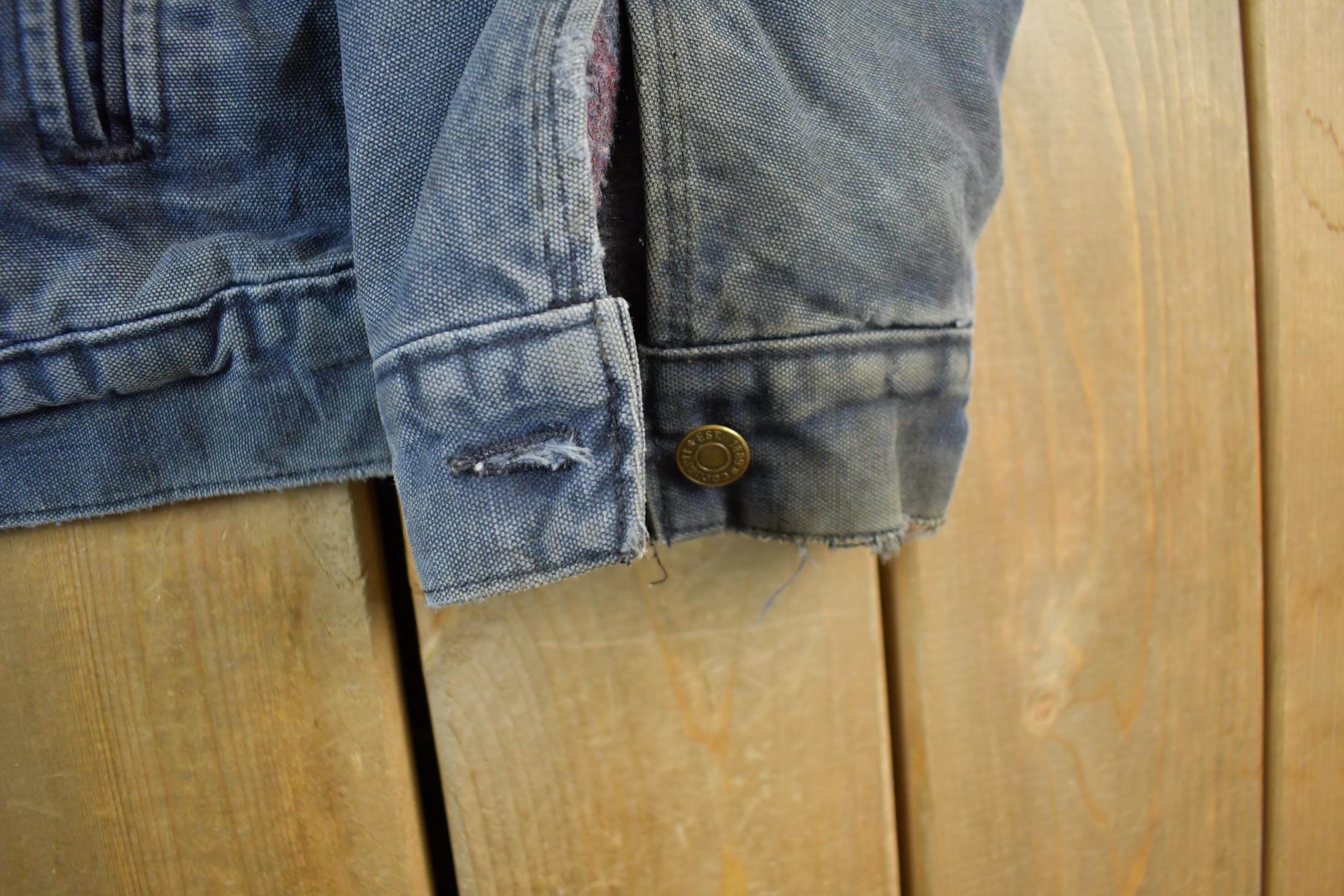 Vintage 1990s Carhartt Distressed Sun Faded Trucker Jacket Men's 3XL
