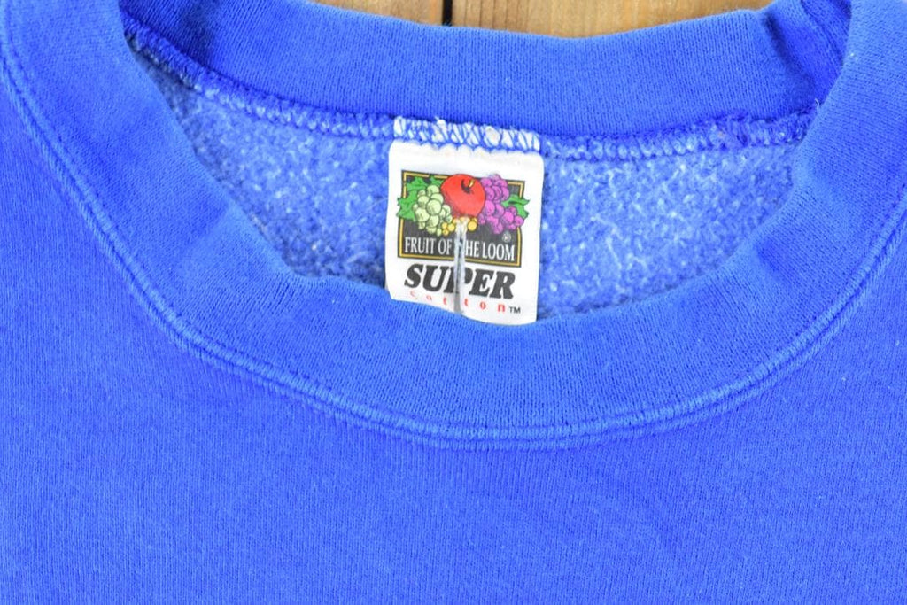 Vintage 1990s New York City Mets Blue Distressed Souvenir Heavyweight Crewneck Sweatshirt