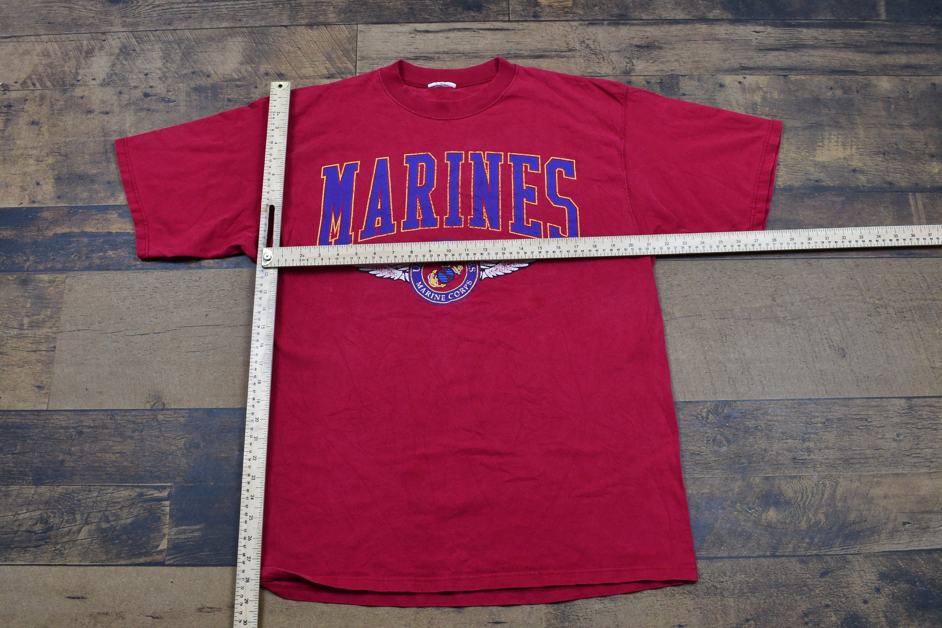 Vintage 1990s United States Marine Corps T-Shirt  Army & Military Graphic  80s  90s  Streetwear  Retro Style  Utility  Spell Out Tee