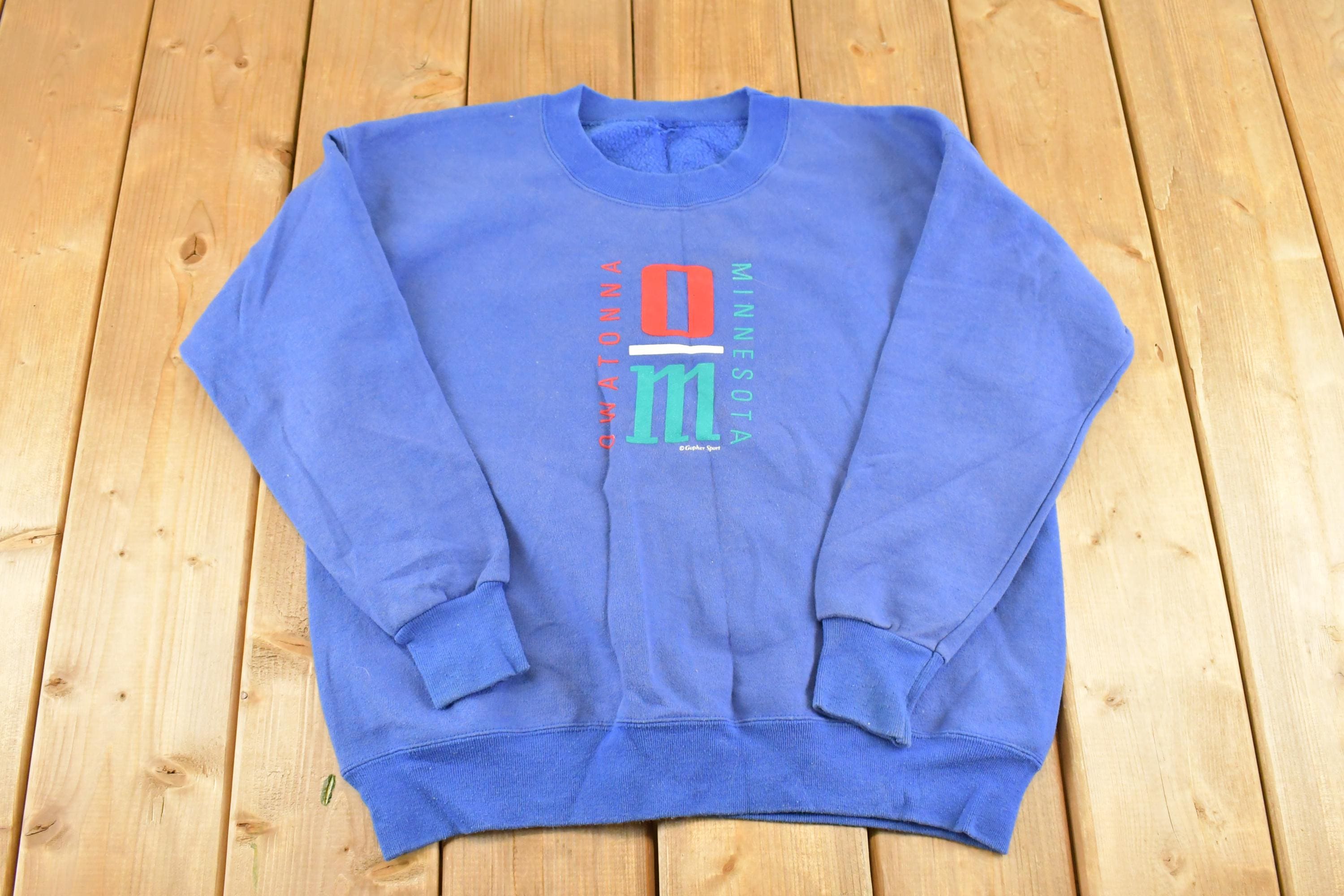 Vintage 1990s Minnesota Souvenir Crewneck Sweatshirt Mens M / 90s Crewneck / Travel Vacation Sweater / Vintage Sweatshirt