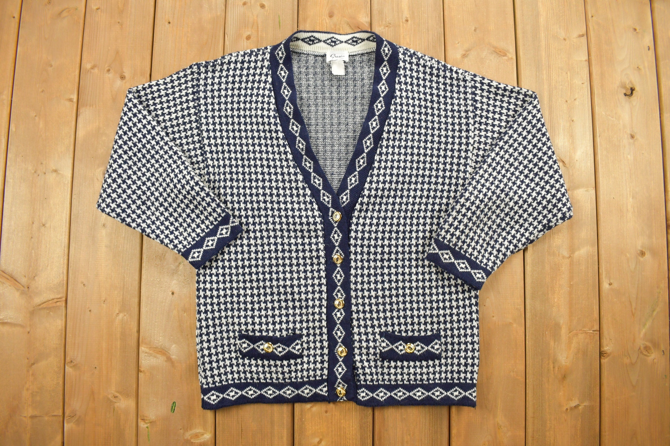 Vintage 1990s Grazia Knit Cardigan Sweater