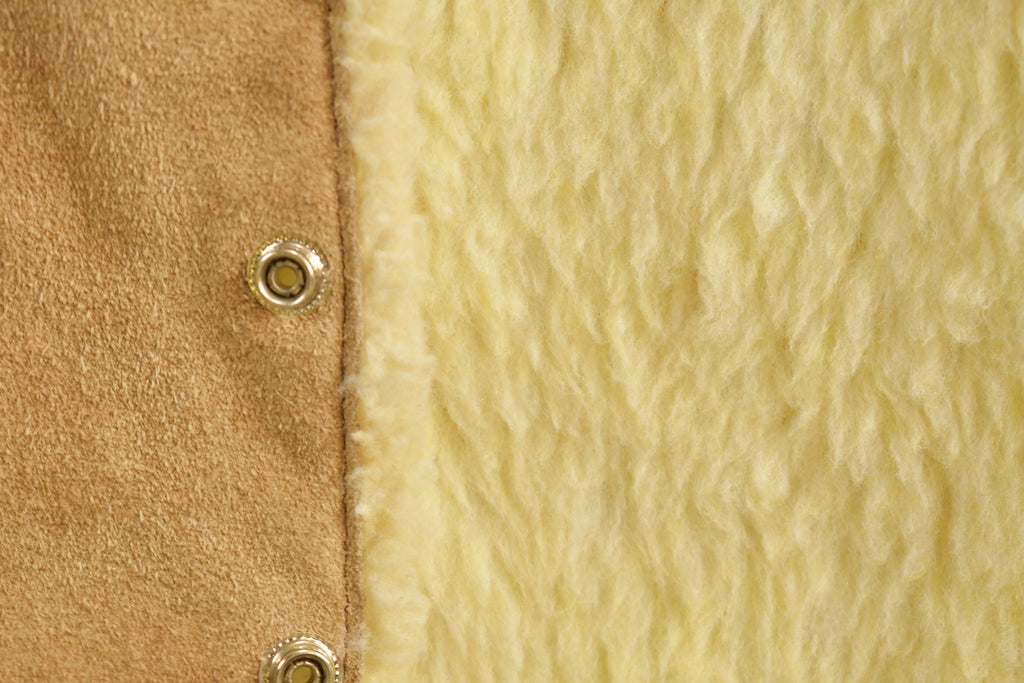 Vintage 1990s Leather Horse Western Sherpa Vest