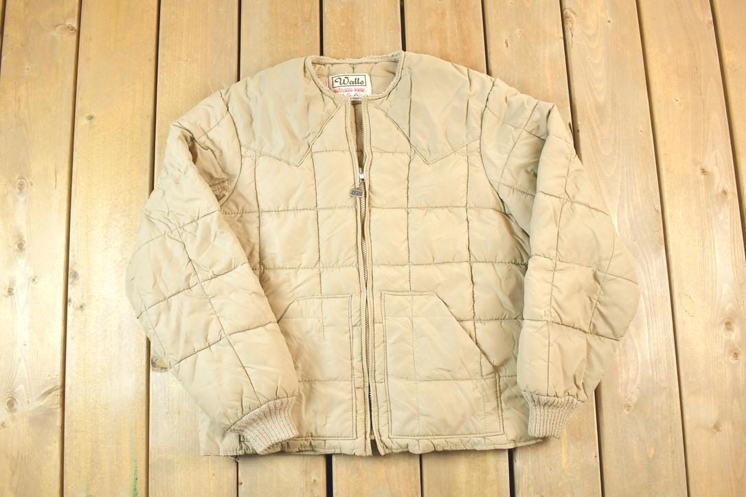 Vintage 1970s Walls Blizzard Pruf Tan Work Jacket Made In USA