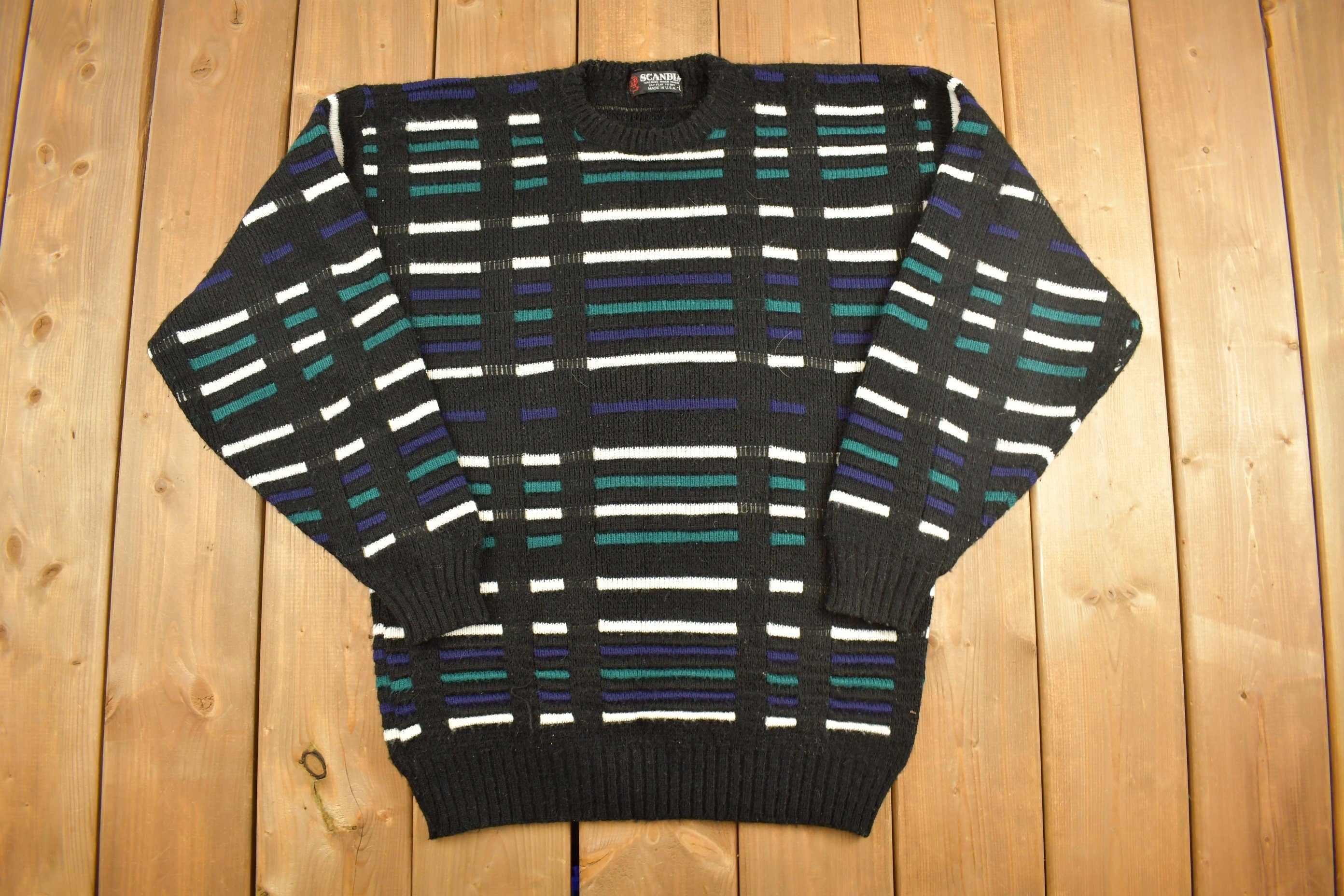 Vintage Scandia Knitted Striped Sweater