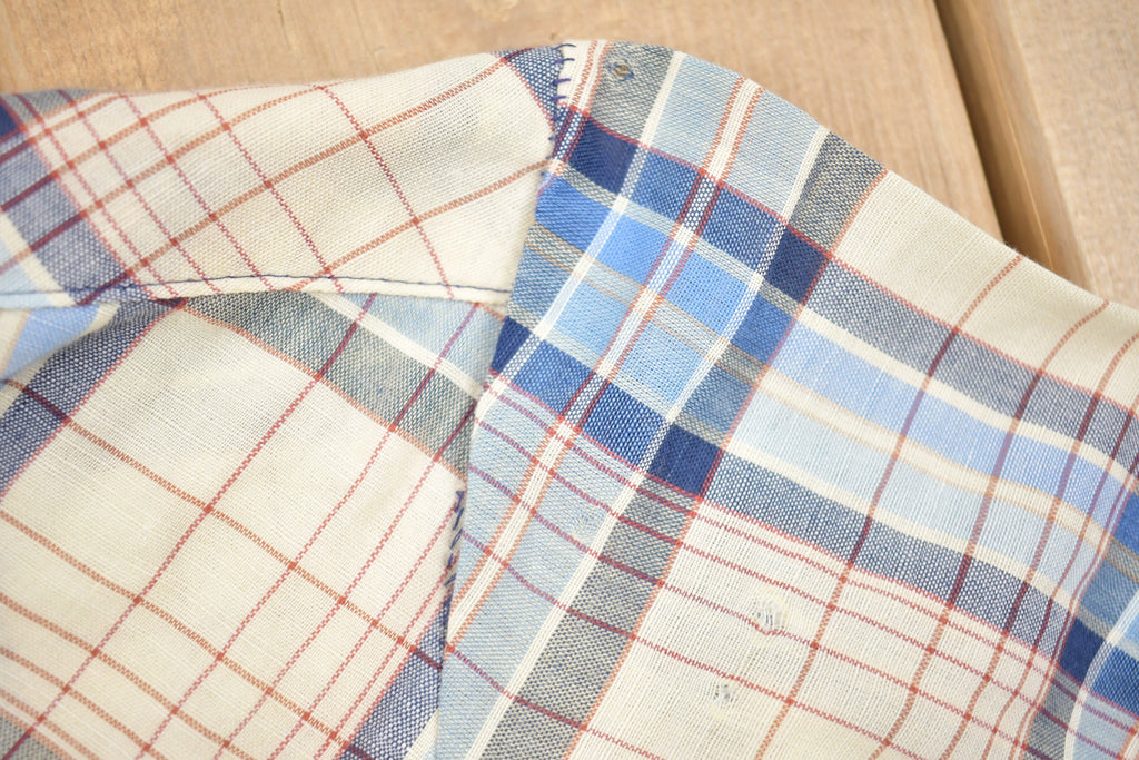 Vintage 1990s Sears Western Wear Plaid Button Up Western Shirt