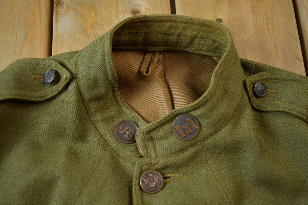 Vintage WWI Military Battledress Button Up Army Jacket