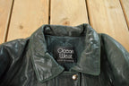 Vintage 1980s Ocean West Leather Long Coat Women's Large