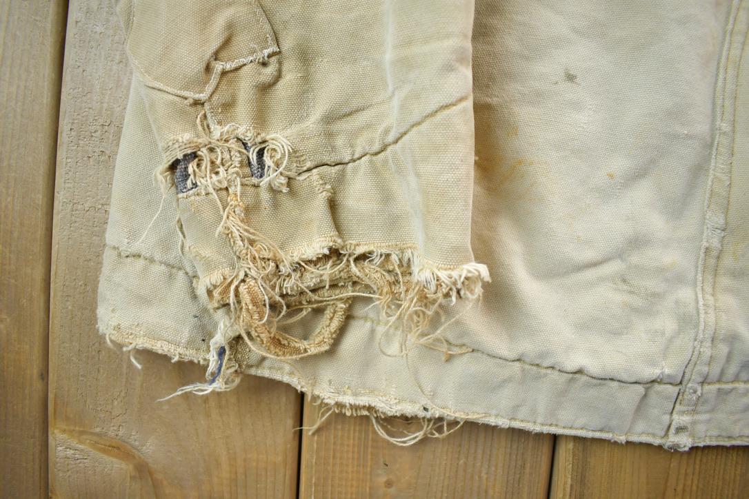Vintage 1970s Carhartt Blanket Lined Chore Coat Heavily Distressed