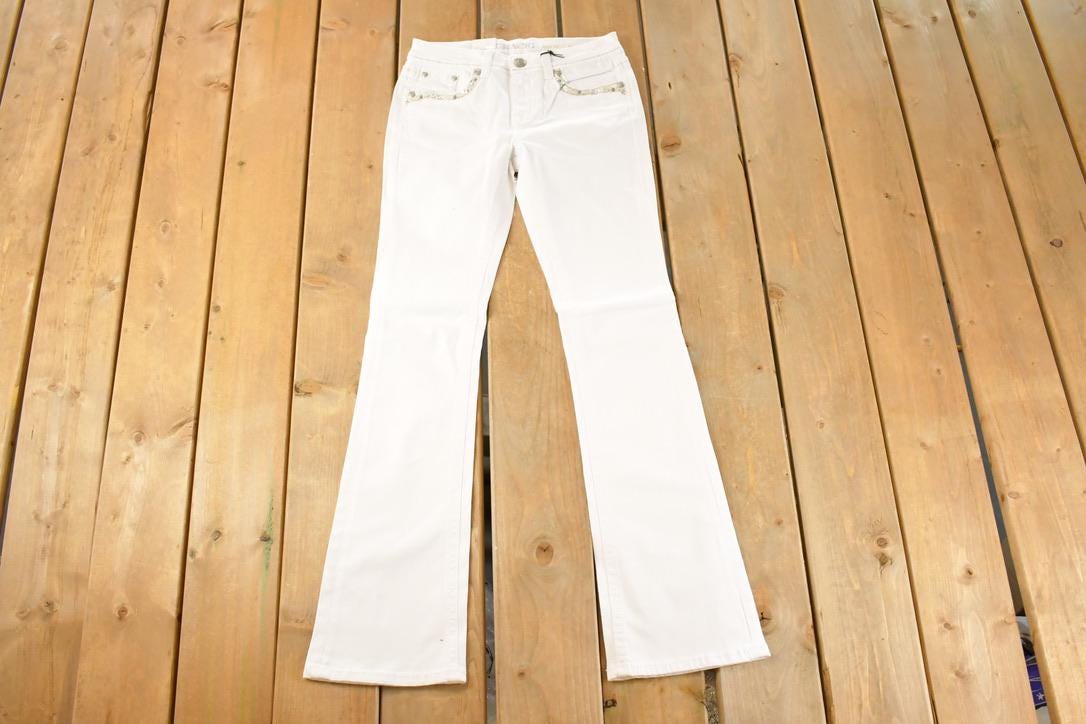 Vintage Deadstock Y2K Grace In LA Bedazzled Bootcut Low Rise Jeans Women's Size 26 x 32