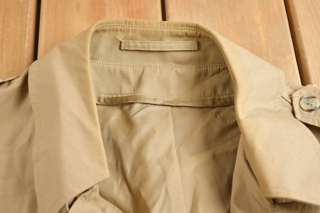 Vintage 1980s Beige Trench Coat Jacket