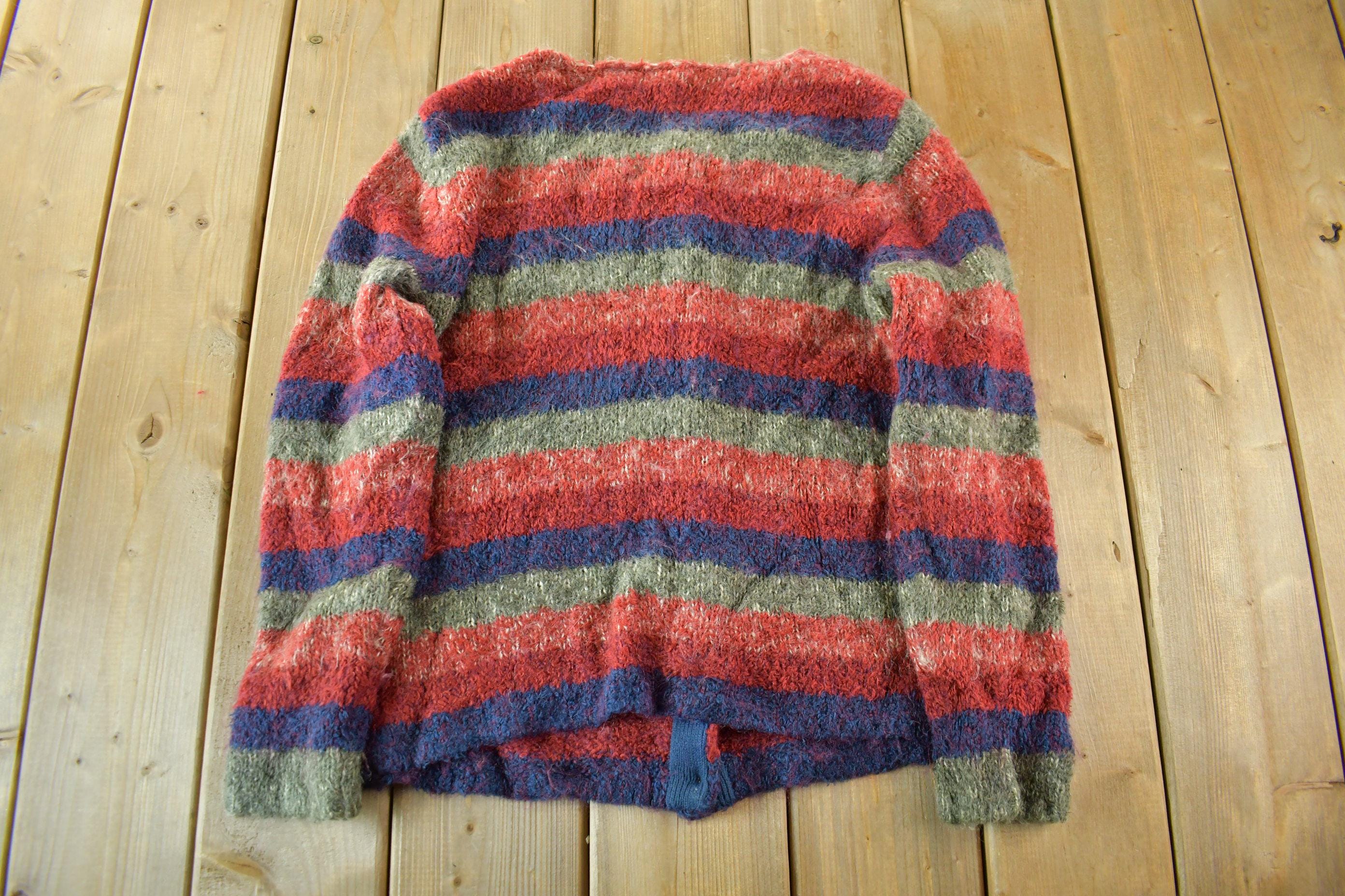 Vintage 1990s CC Hughes Mohair Knit Cardigan Sweater