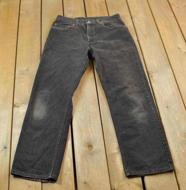 Vintage 1990s Levi's 505 Red Tab Black Jeans Size 33 x 30