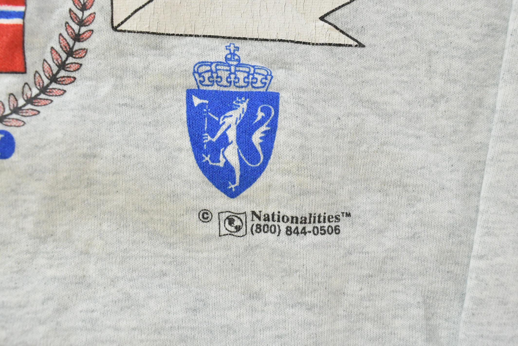 Vintage 1990s Norway Travel Souvinir Crewneck Sweatshirt Men's XL / Made In USA / 90s Destination Crewneck / Nordic Pride