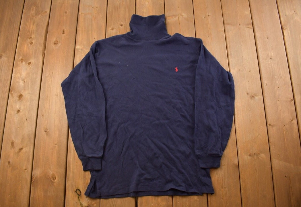 Vintage 1990s Polo By Ralph Lauren Knitted Crewneck Turtleneck