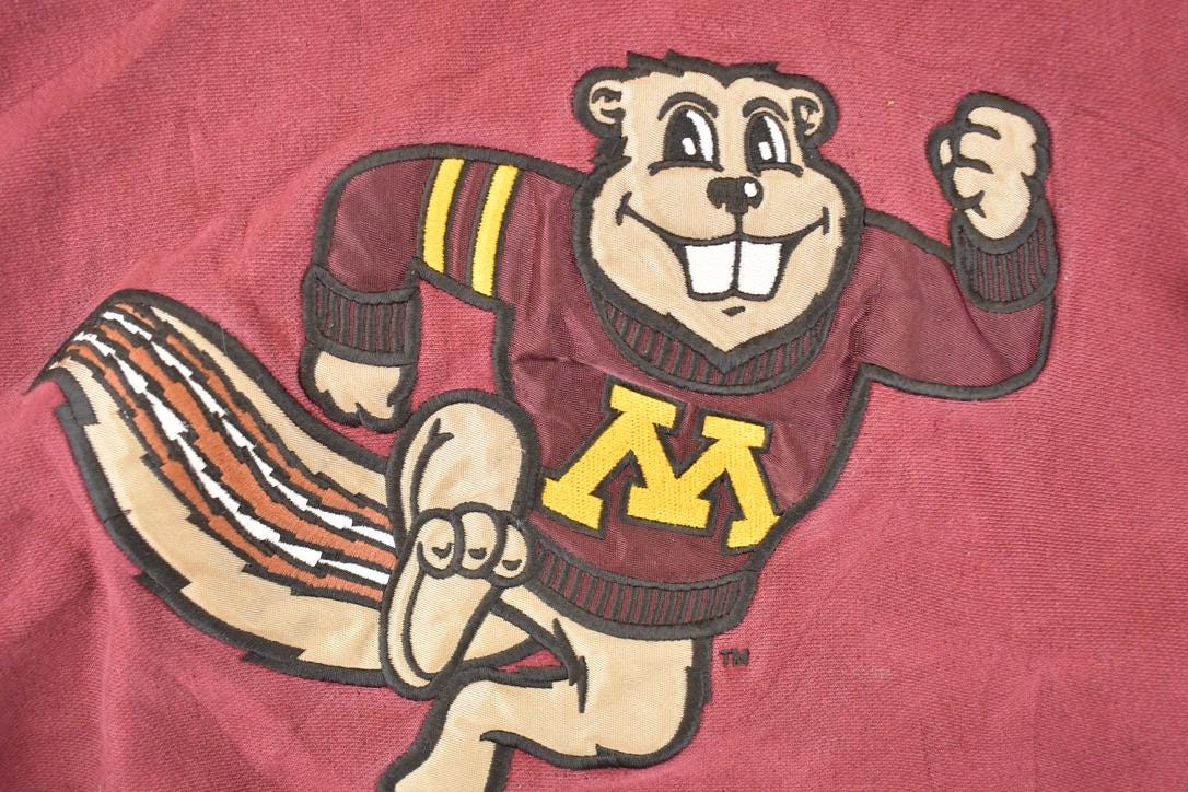 Vintage 1990s Minnesota Golden Gophers Cross Grain University Hoodie Sweater Mens S