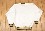 Vintage 1990s Fleece Tech St Ignace Saints University Tie Up Crewneck Sweater Men's XL