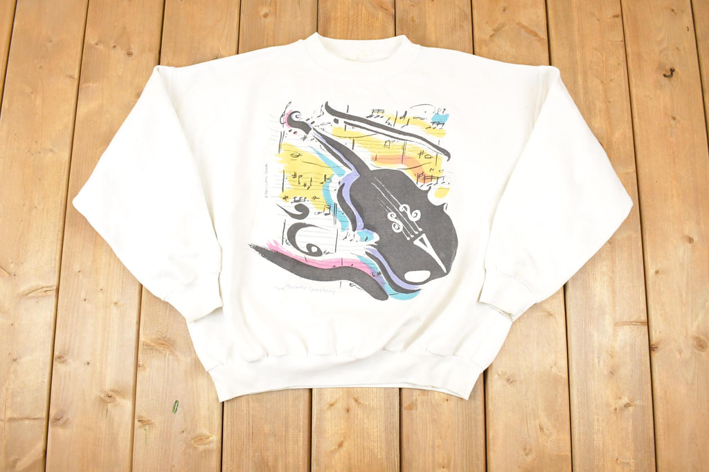 Vintage 1980s The Toronto Symphony Graphic Print Violin Crewneck Sweatshirt Women's XL