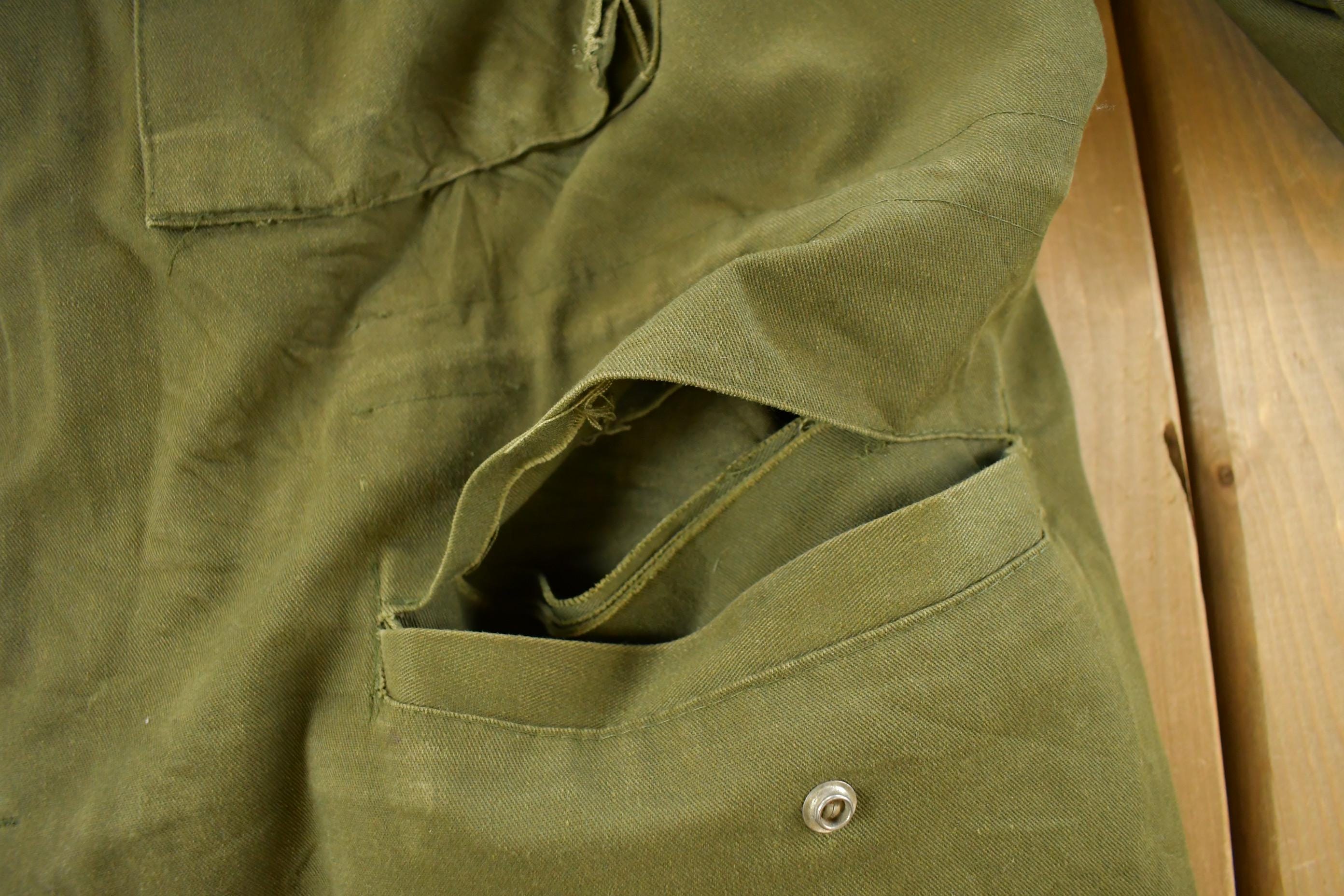 Vintage 1970s Distressed M-65 Military Field Coat Men's XL