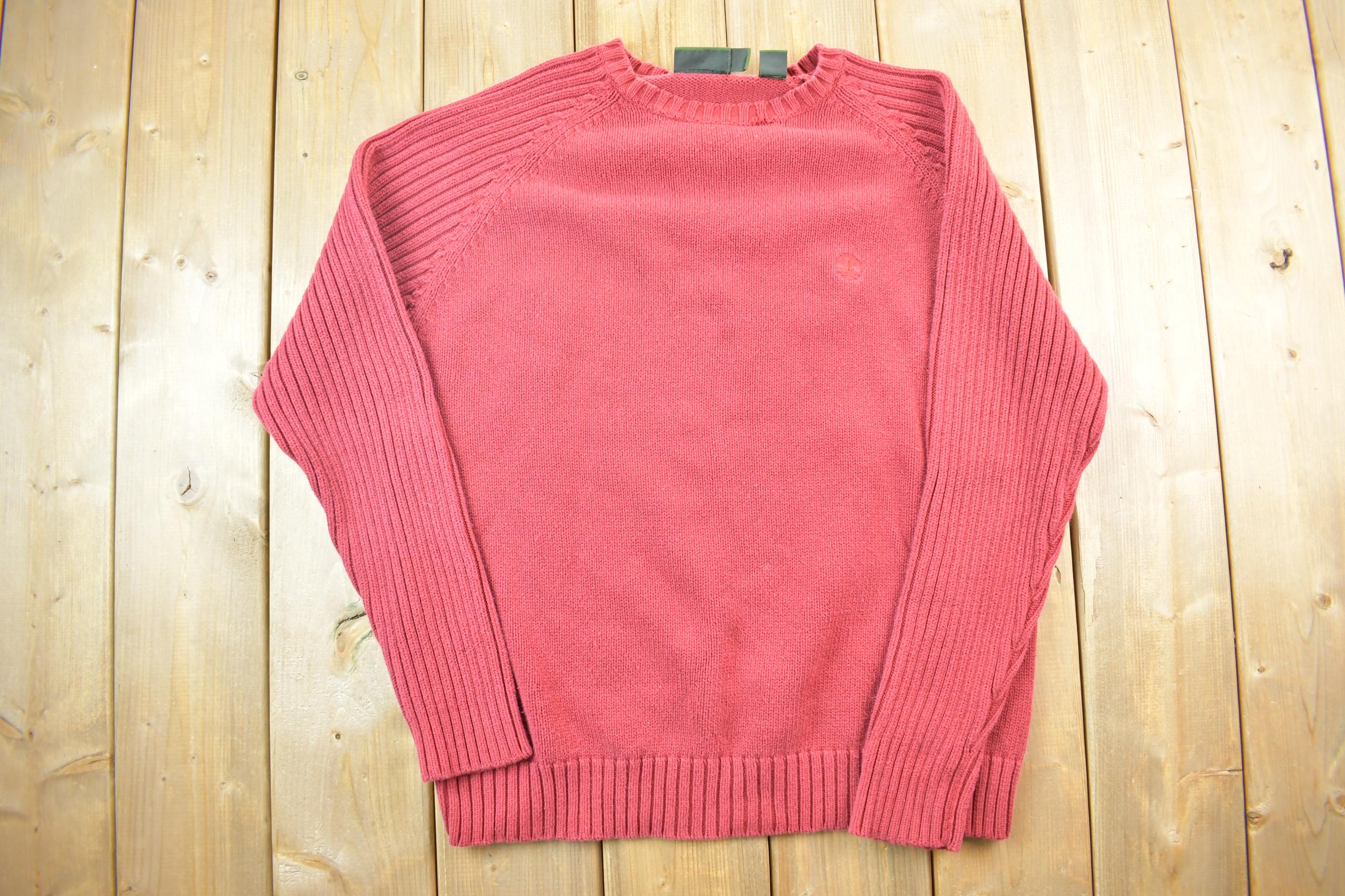 Vintage 1990s Timberland Heavy Cotton Mini Logo Knit Crewneck Sweater