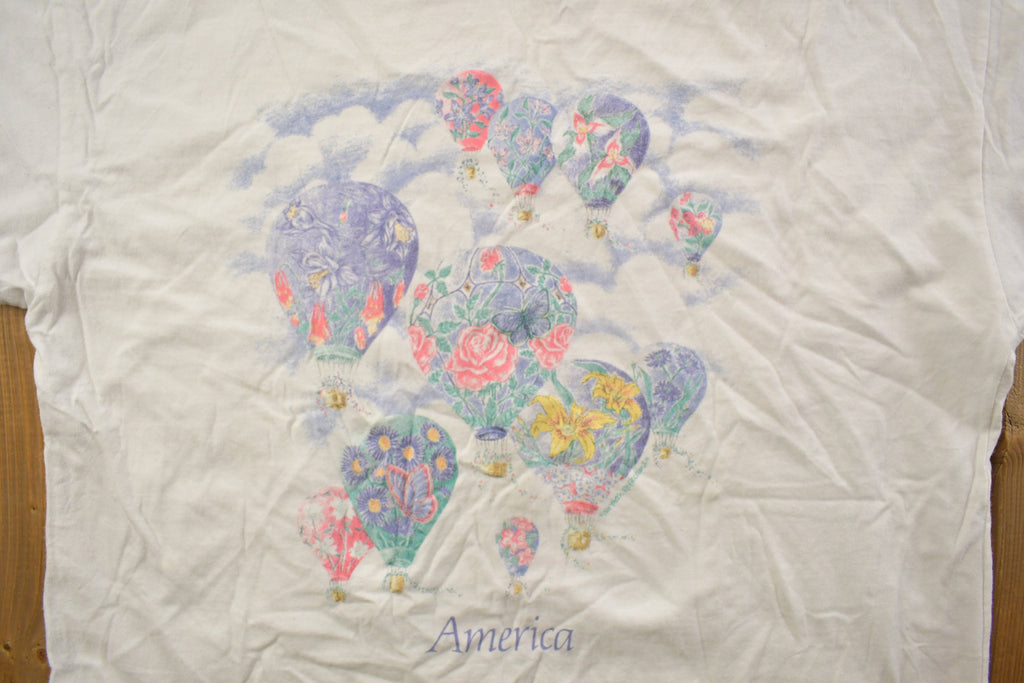 Vintage 1990s America Abstract Balloons Graphic T Shirt