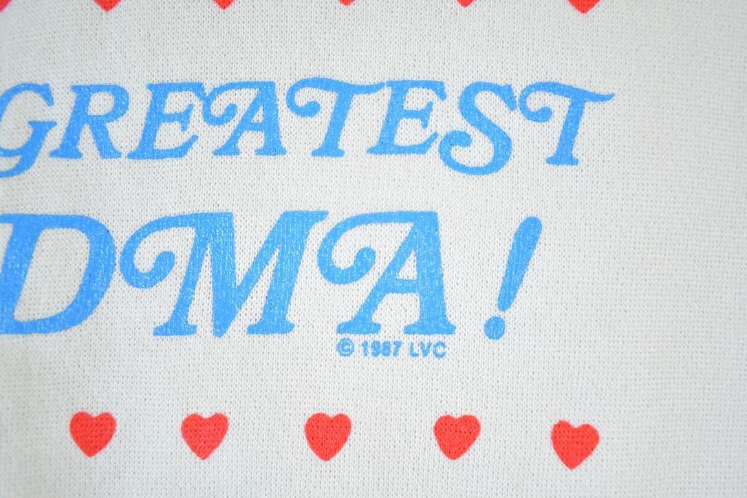 Vintage 1987 Worlds Best Grandma Cute Souvenir Crewneck Sweatshirt Made In USA