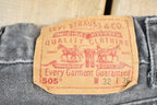 Vintage 1990s Levi Strauss Red Tab 505 Black Wash Denim Jeans Size 32 x 36