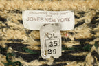 Vintage 1990's Jones New Patterned Knit Zip Up Sweater
