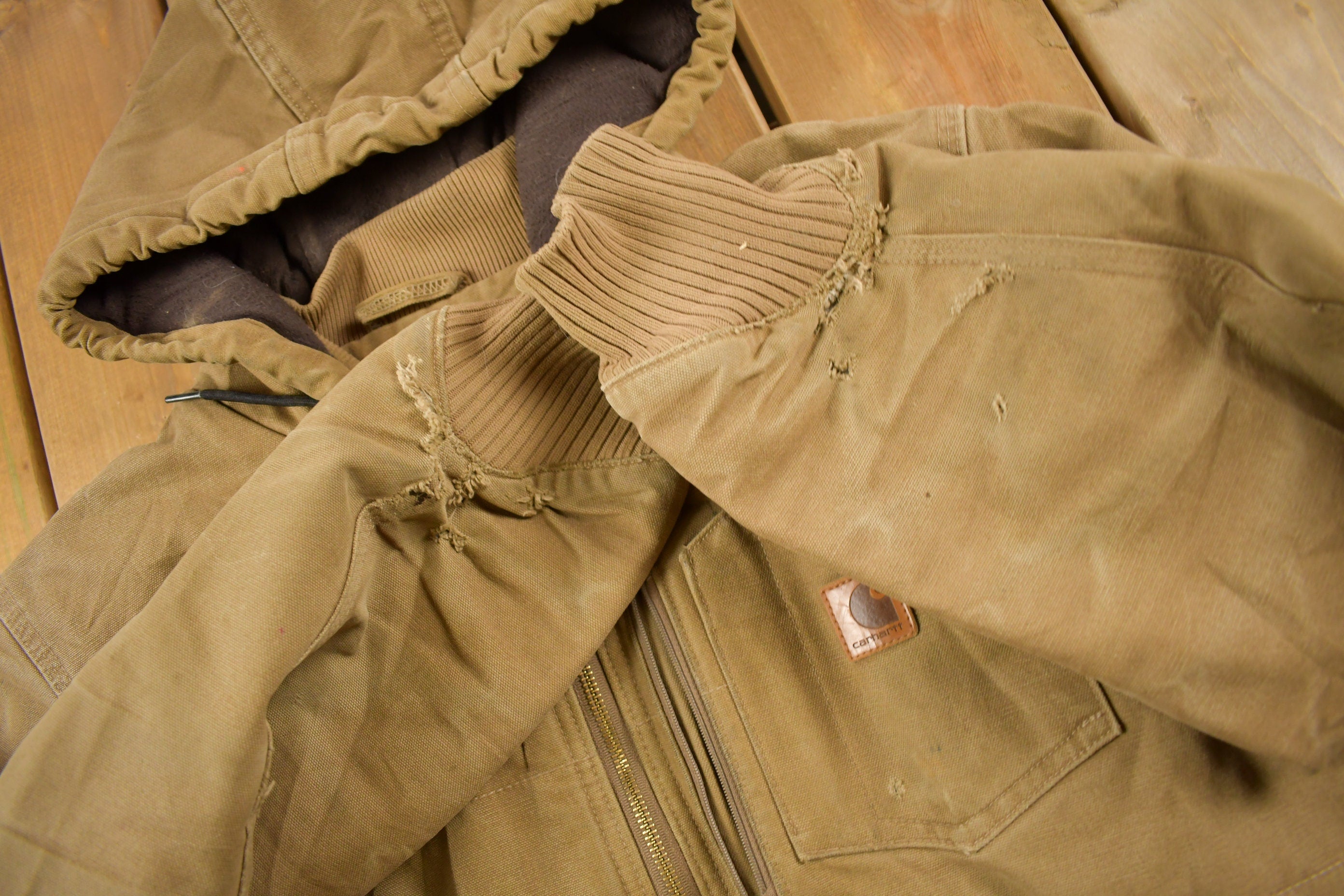 Vintage 1990s Carhartt Hooded Traditional Work Jacket