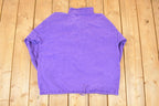 Vintage 1990s Coldwater Creek Large Snowflake Graphic Print Quarter Zip Sweatshirt Men's L