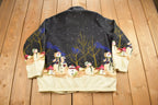 Vintage 1980s Blair All Over Print Snowman Fleece Sweater