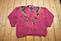 Vintage 1990s Maggie Lawrence Floral Paisley Knitted Cardigan Sweater