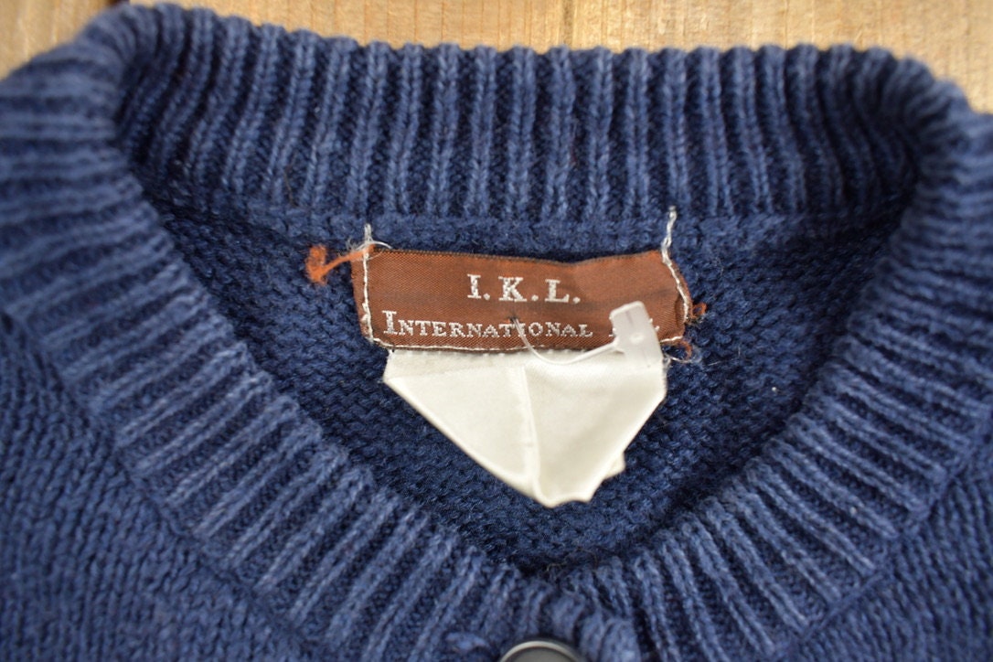 Vintage 1990s I.K.L Knitted Cardigan Sweater