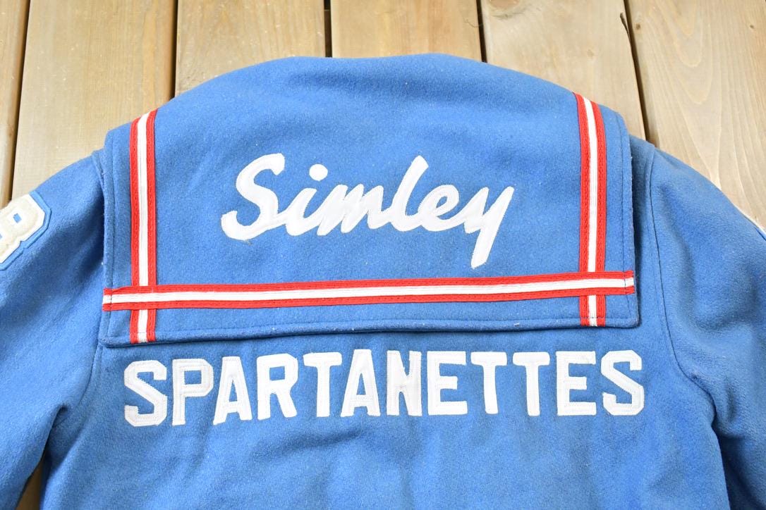 Vintage 1988 Simley Spartanettes Wool Varsity Jacket