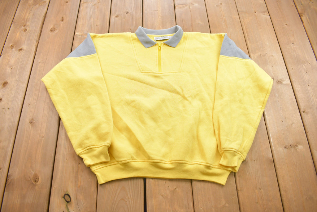 Vintage 1990s Expressions Yellow Quarter Zip Sweatshirt