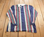 Vintage 1990s Iban Striped Rugby Button Up Shirt