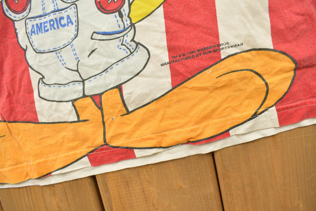 Vintage 1995 Tweety Bird All Over Print American Flag T-Shirt