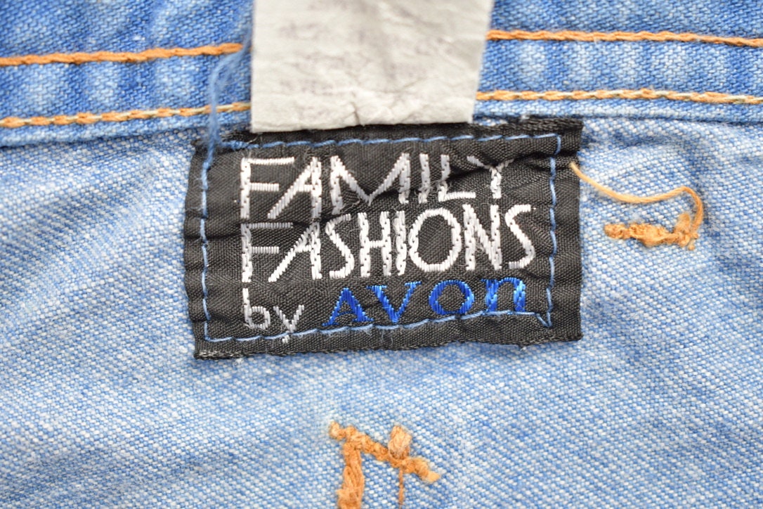 Vintage 1980s Baggy Flare Denim Jeans Size 33 x 31 / Family Fashions By Avon / Patch Pockets / Flare Jeans / American Vintage / 80s denim /