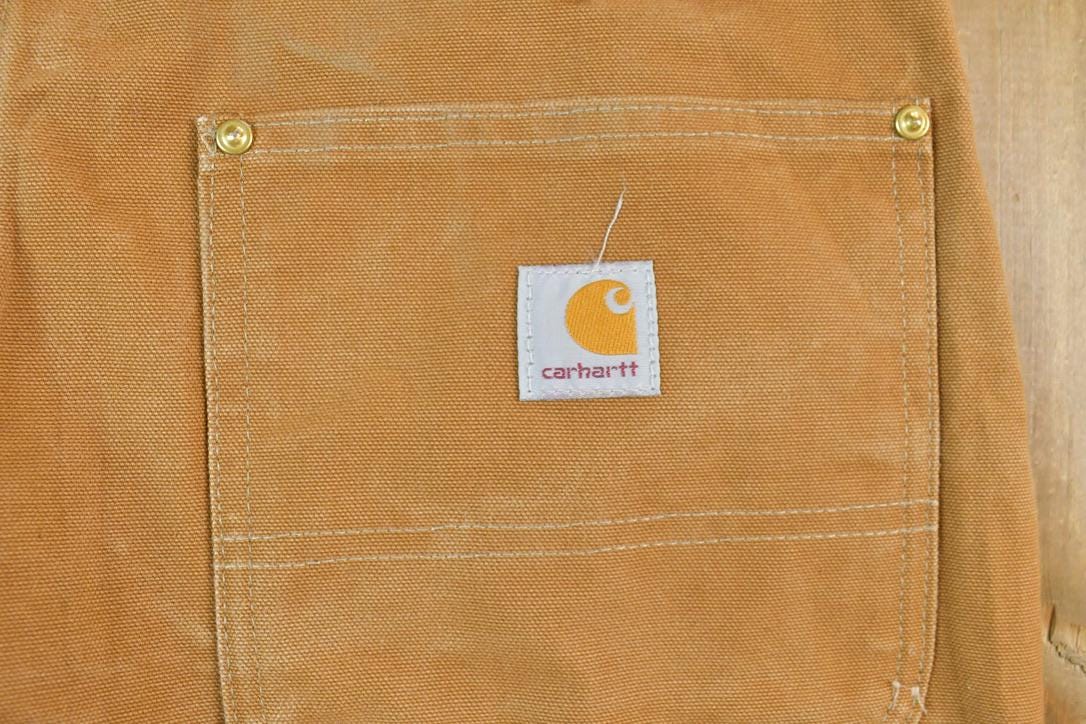 Vintage 1990s Carhartt Double Knee Tan Denim Work Pants Size 34 x 34