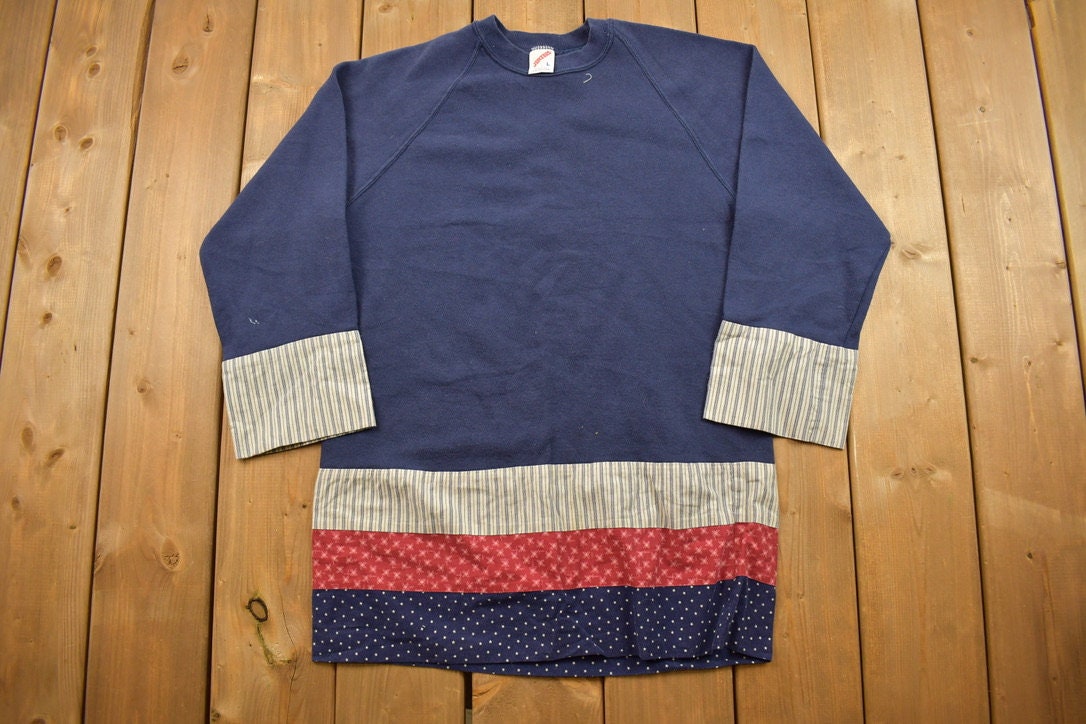 Vintage 1990s Cute Jerzees Patchwork Crewneck Sweater