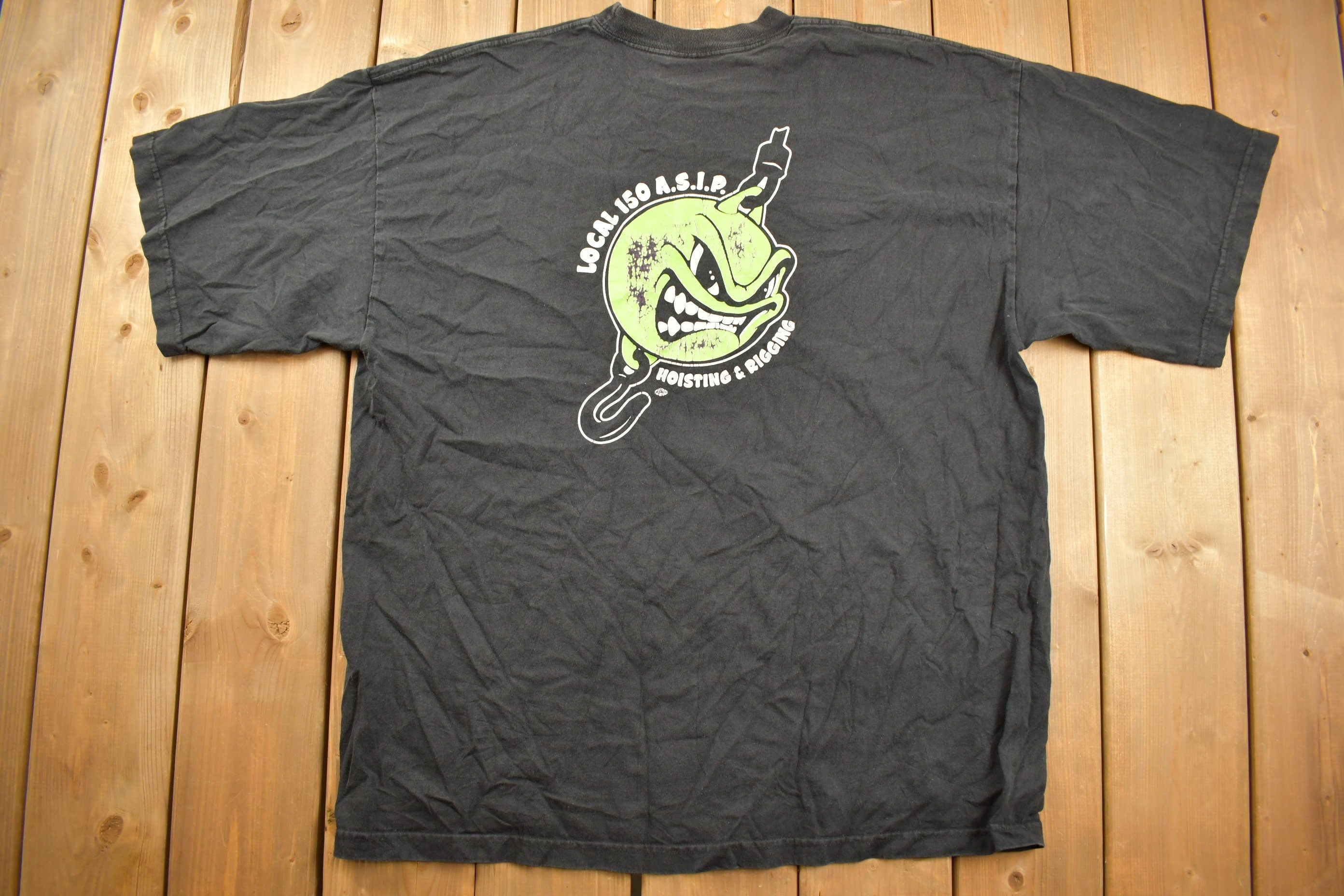Vintage 1990s ASIP Local 150 Hoisting & Rigging Graphic T Shirt
