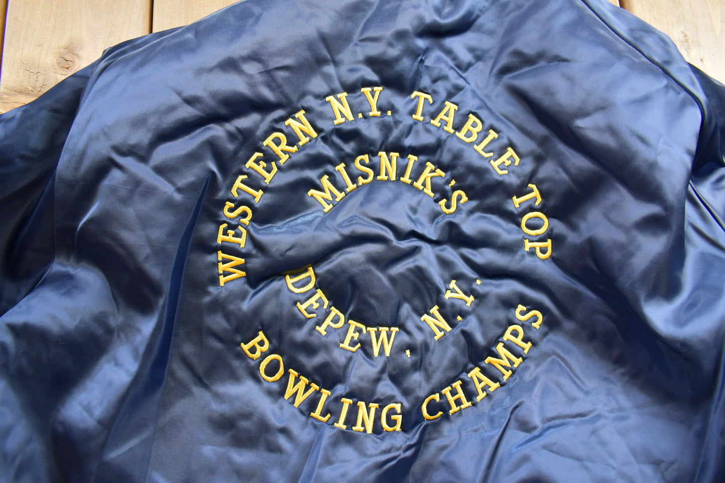 Vintage 1980s Bowling Champs 'Dennis' Satin Jacket / Snap Button / Streetwear / Souvenir Jacket / Made In USA / Work Jacket / Aristo Jac