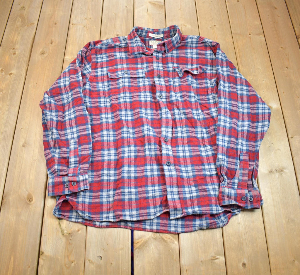 Vintage 1990s L.L Bean Plaid Flannel Traditional Fit Button Up Shirt