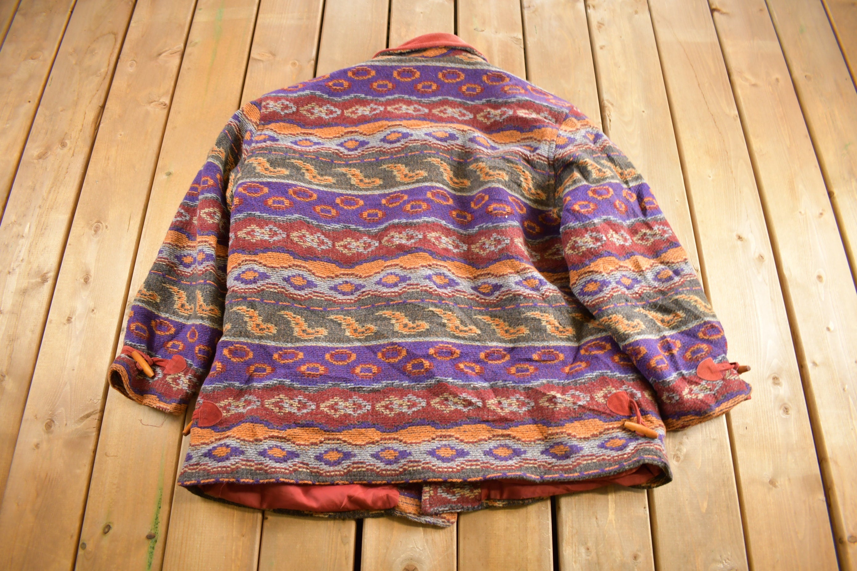 Vintage 1990s Kathryn Deene Blanket Style Hoop Jacket Jacket / Streetwear / Vintage Jacket / SIZE 22 24 Women