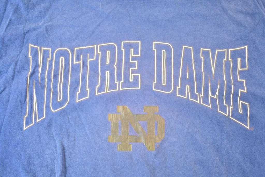 Vintage 1990s Notre Dame University Collegiate T-Shirt Mens XL / Made In USA / NCAA Tee / Americana / Sportswear