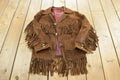 Vintage 1960s Suede Leather Western Fringe Jacket Womens M /