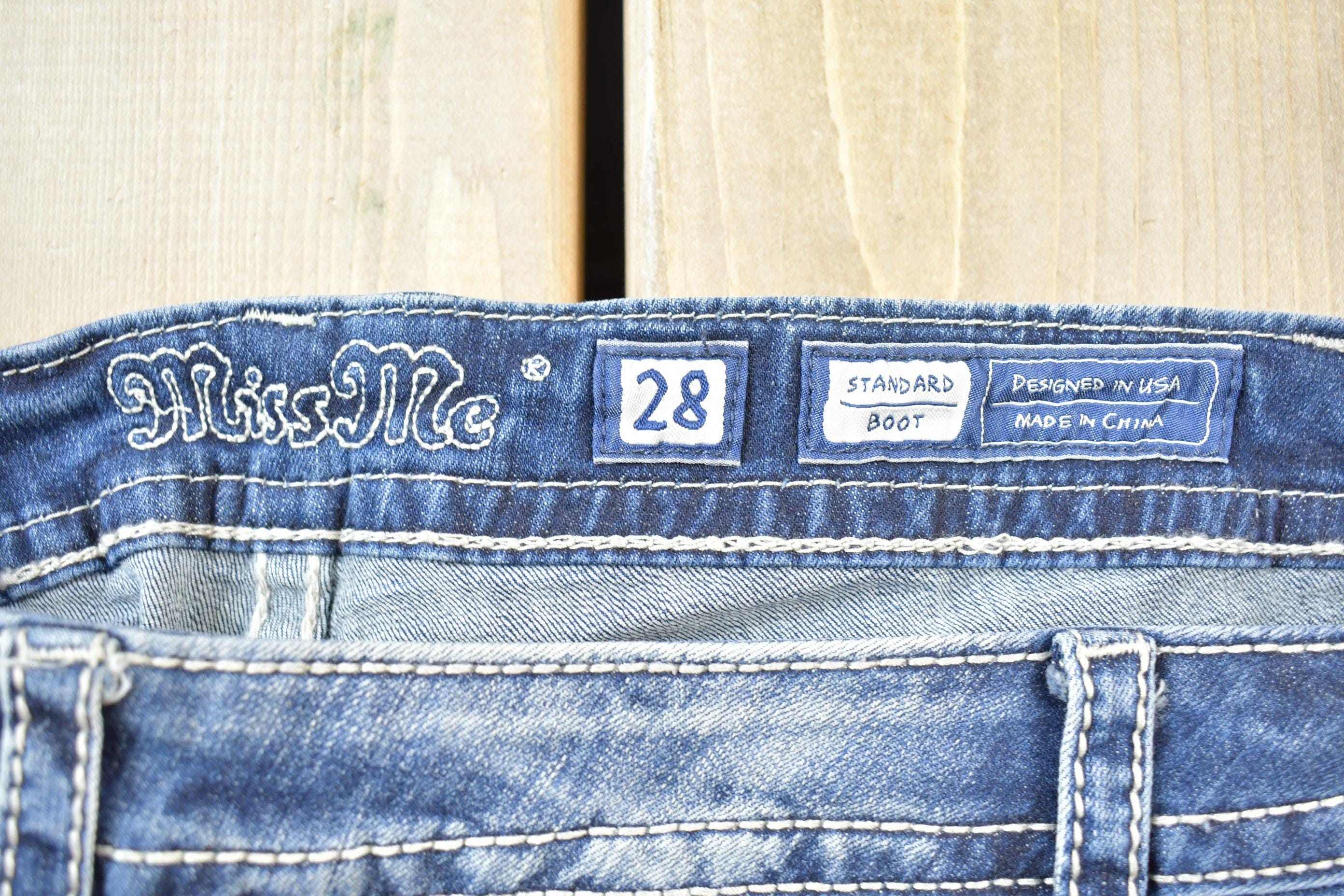 Vintage Y2K Miss Me Bedazzled Low Rise Jeans Size 28x30