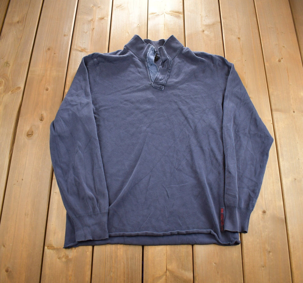 Vintage 1990s Polo Jeans Henley Button Up Blank Sweatshirt