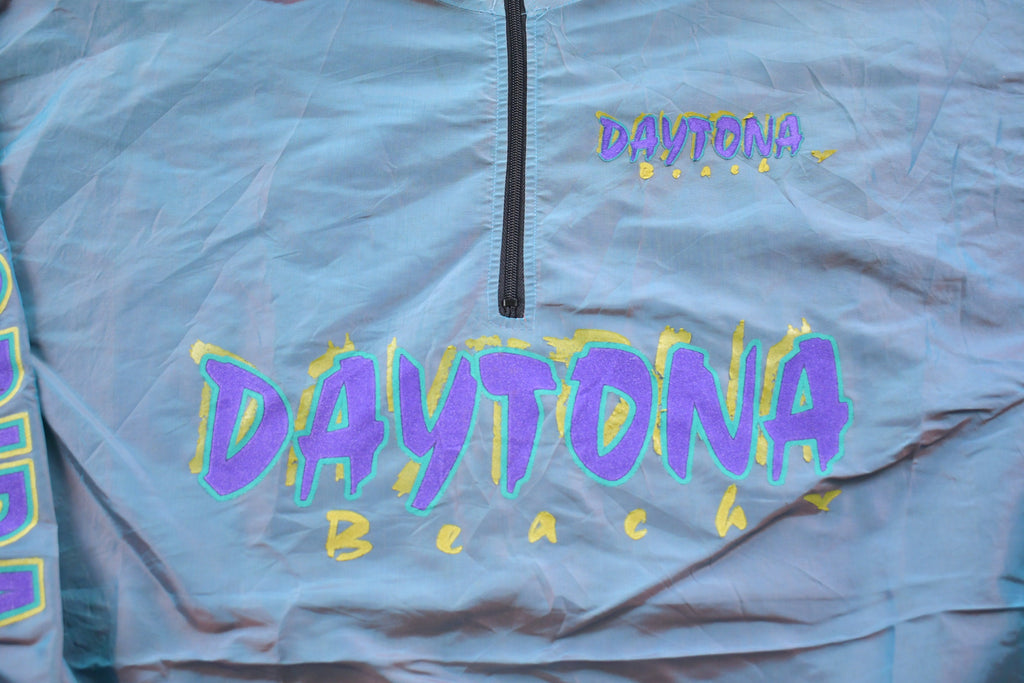 Vintage 1990s Daytona Beach Quarter Zip Windbreaker Jacket