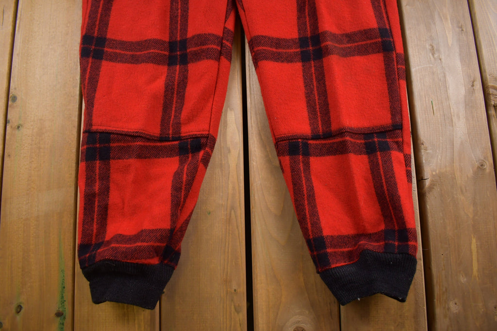1980s Vintage Lumberjack Plaid Wool Jogger Trousers 36 x 30