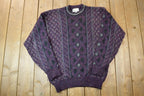 Vintage 1990s London Fog Knit Crewneck Sweater / 90s Crewneck / Made In USA / Preppy